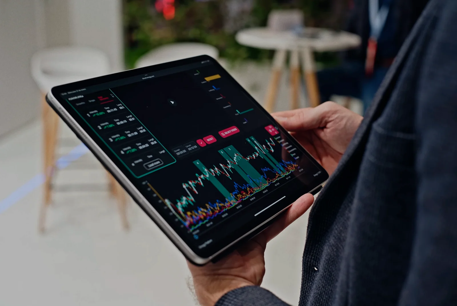 Emogg Analytics dashboard viewed on a tablet