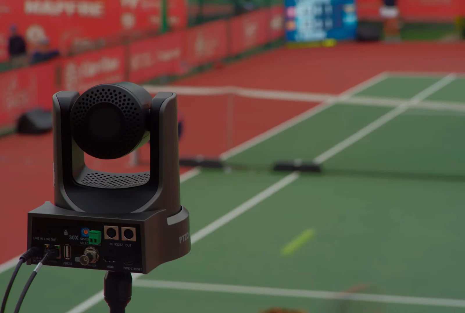Emogg Analytics sensor installed beside a sports court